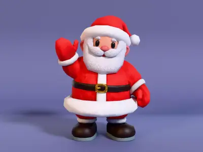 LowPoly Cartoon Santa Claus with Rig Low-poly 3D model