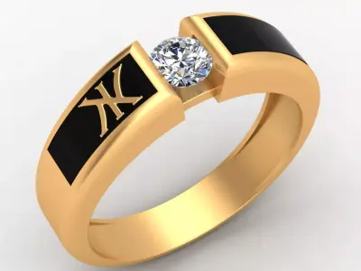 Korloff Enamel Diamond Gold Ring 3D print model