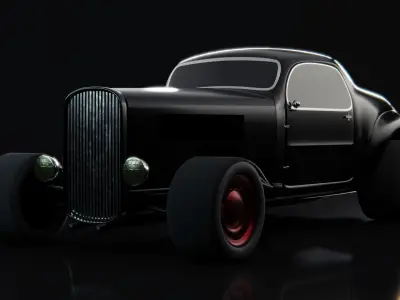 Custom Hot Rod - Game-ready car Low-poly 3D model