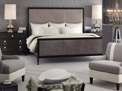 Modern Bedroom 3D model 9