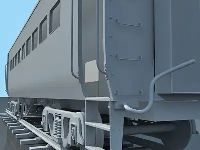 Detailed Set of 2 Train Cars 3D model
