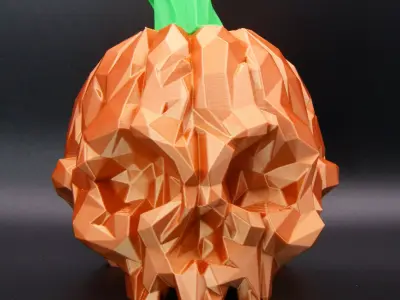 Pumpkin Skull - Low Poly 3D print model