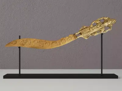 Indian Brass Letter Opener 3D model