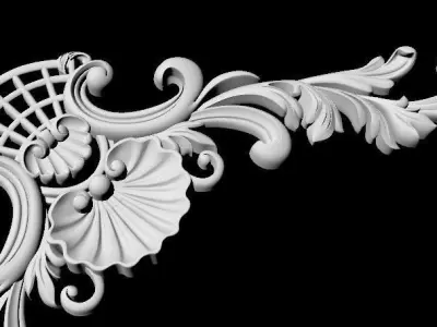 Central decor ornament for furniture 3D model 1000