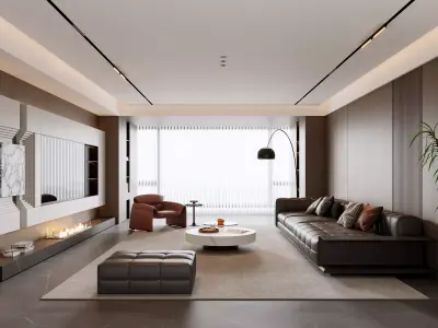 Modern Luxury Living Room 3D model