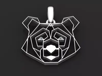  Bear Head Pendant 3D print model