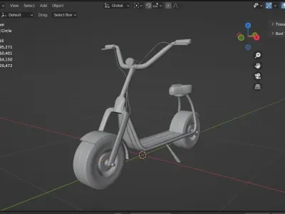 ELECTRIC SCOOTER-RED 3D model