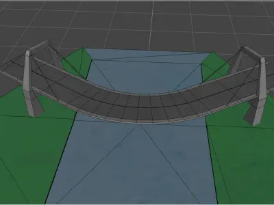 Road bridge hexagonal plant 3D model