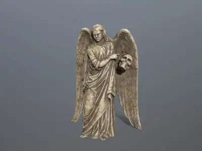 Angel Statue 3 Low-poly 3D model