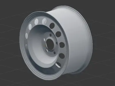 Steelies wheel with holes 3D model