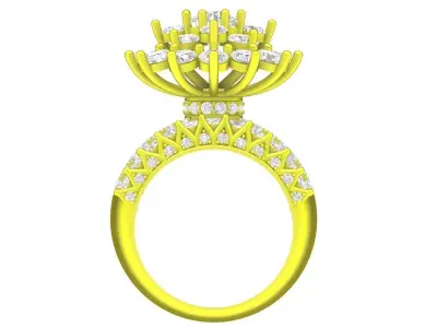 Luxury Multi Layer Halo Cluster Ring for Women 4407 3D print model