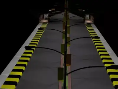 A toll plaza  Low-poly 3D model