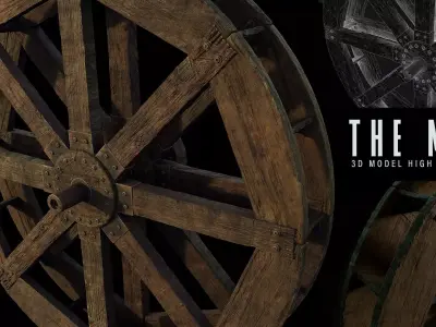 WATER MILL Low-poly 3D model