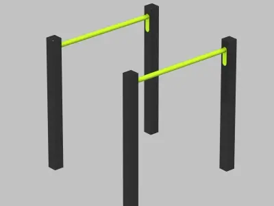 Outdoor gym equipments Low-poly 3D model