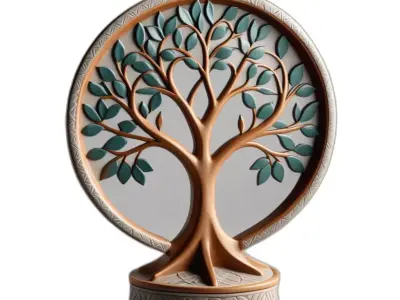 Elegant Tree of Life Sculpture Low-poly 3D model