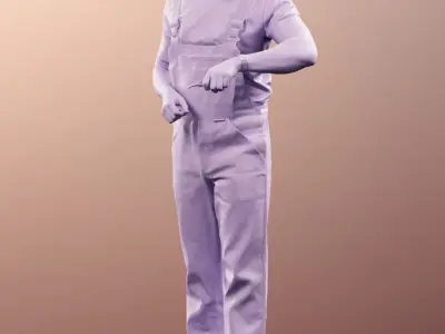 Jimmy 11421 - Working Man Mechatronics Engineer with Dungarees 3D model