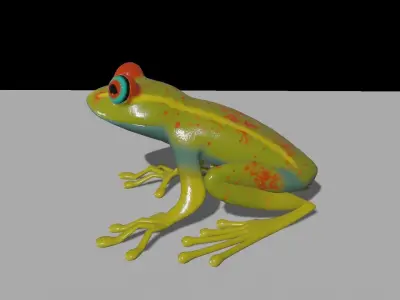 Froggy colorful frog Low-poly 3D model