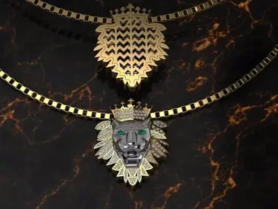 lion medale 3D model