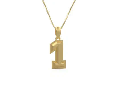 Model 1149 Number 1 Necklace Curved With Border 3D print model