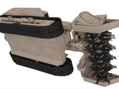 Uran-6 mine clearing robot 3D model