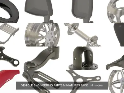 VEHICLE ENGINEERING PARTS MINIATURES PACK 3D Model Collection