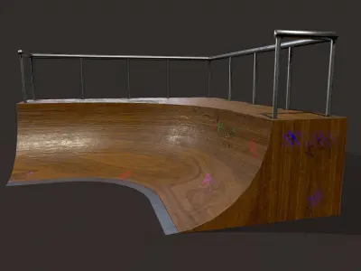 Skate ramp4 Low-poly 3D model