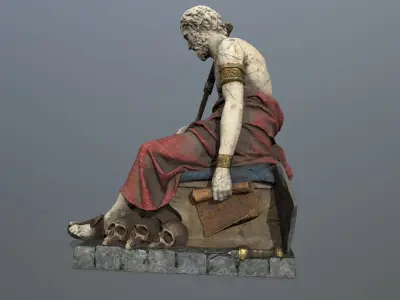 Man Statue 4 Low-poly 3D model