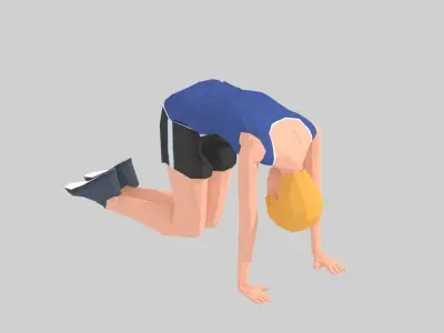 Back Stretch  Exercise Woman Animation Low-poly 3D model