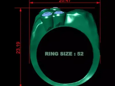 Colored Gemstone Ring- Stone Inspired Design 3D print model