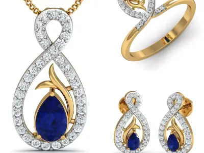 Diamond Locket Set 3D print model 35