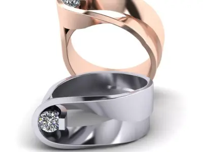 twisted luxury jewelry ring 3D print model purchase