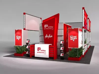 AirAsia 6 x 12 Exhibition Booth 3D model