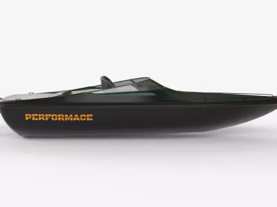 Black Fiber Speedboat 3D Model 3D model