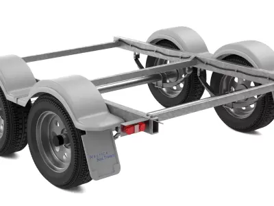 Dual Axle Boat Trailer 3D model