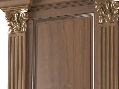 Wall wood boiserie paneling 3D model