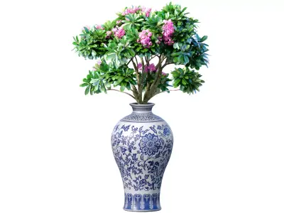 Decorative plant in a vase pot flowerpot Indoor flower 3D model