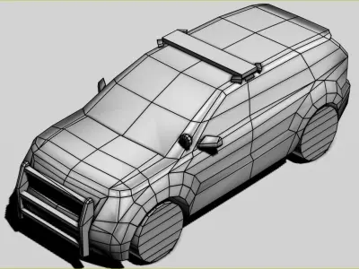 Generic Police v4 SUV Low-poly 3D model