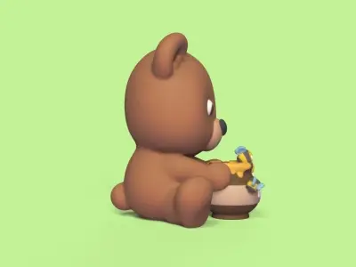 Bear Honey Pot 3D print model