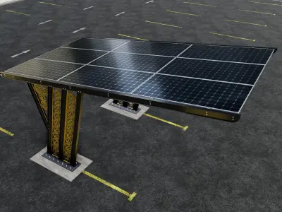 TRIPLE L TYPE MODERN SOLAR CARPORT TYPE-16 3D model