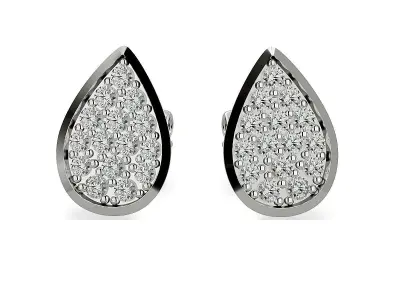 Earrings-102410 rose gold plated tear shaped stud earring wit... 3D print model