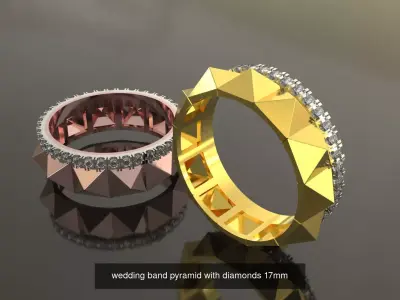 wedding bands diamonds  3D Model Pack