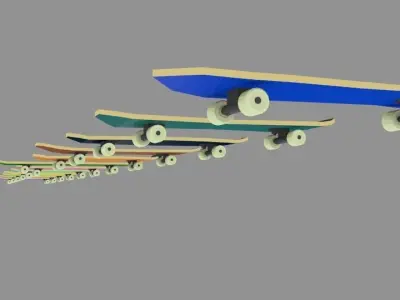 skateboard models Free low-poly 3D model