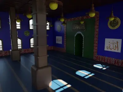 Mosque Interior Low-poly 3D model
