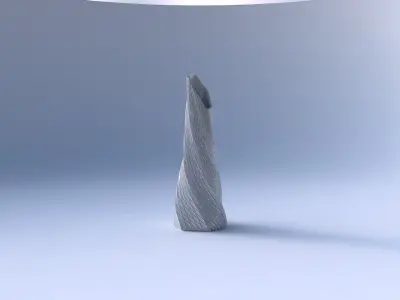 Vase twisted top bent hexagon with twisted diagonal grid plates 3D print model