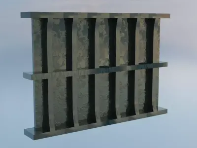 Steel Wall Free low-poly 3D model