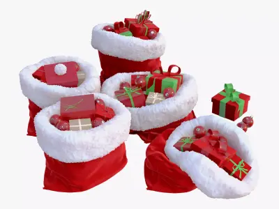 Christmas Gift Sacks with Presents M1 3D model