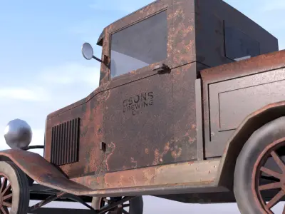 Low Poly Pickup Truck Low-poly 3D model