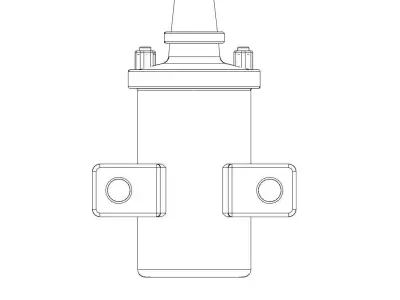 Ignition coil 1-25 scale Hi-poly 3D print model