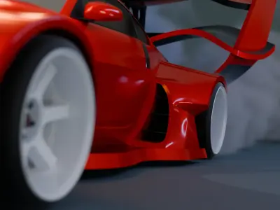 Widebody 350Z Burnout Animation Free 3D model