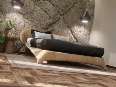 Bed Room Interior Cinema 4d Corona v1 3D model